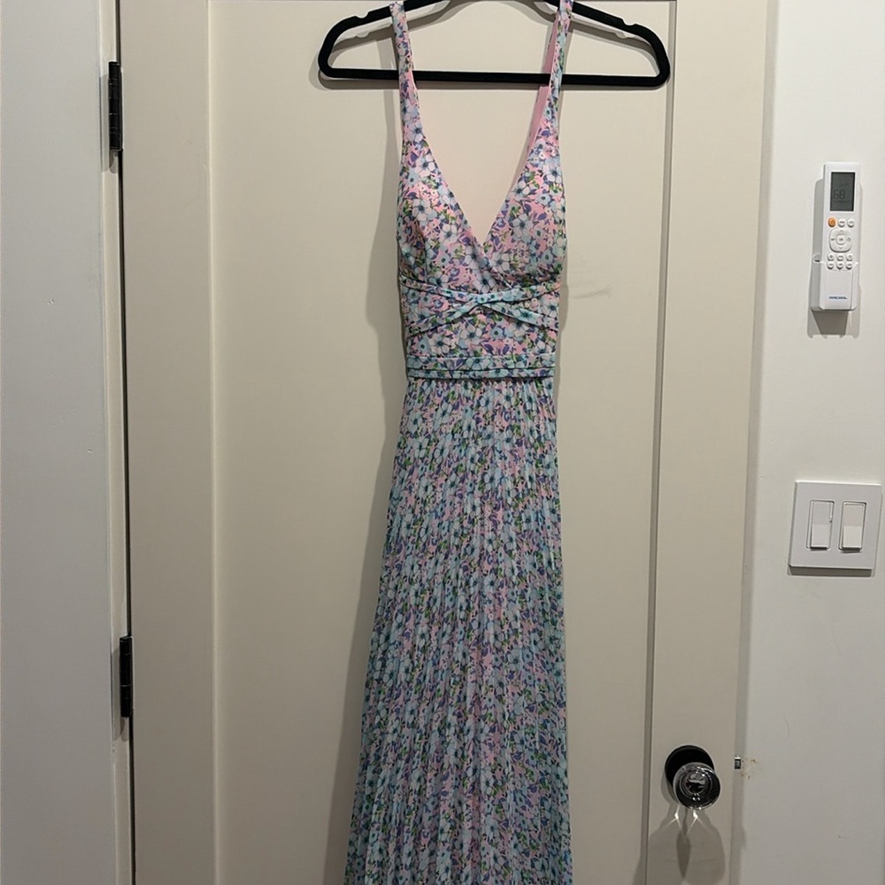 Laundry by Shelli Segal Floral Pleated Chiffon Maxi Dress - Picture 5 of 7